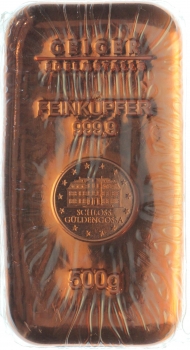 Kupferbarren 0.5 Kg - gegossen